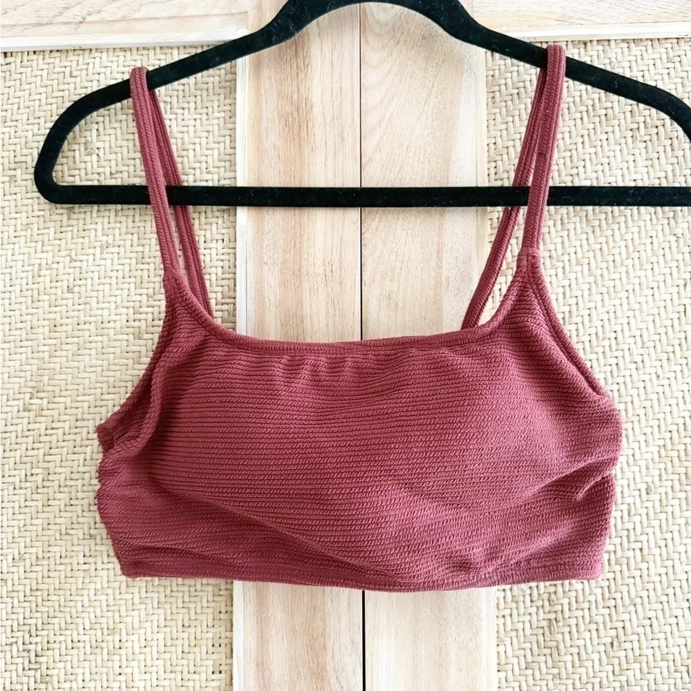 Xhilaration Bikini Top Cutout Shelf Bra Adjustable Rust Size Medium Juniors